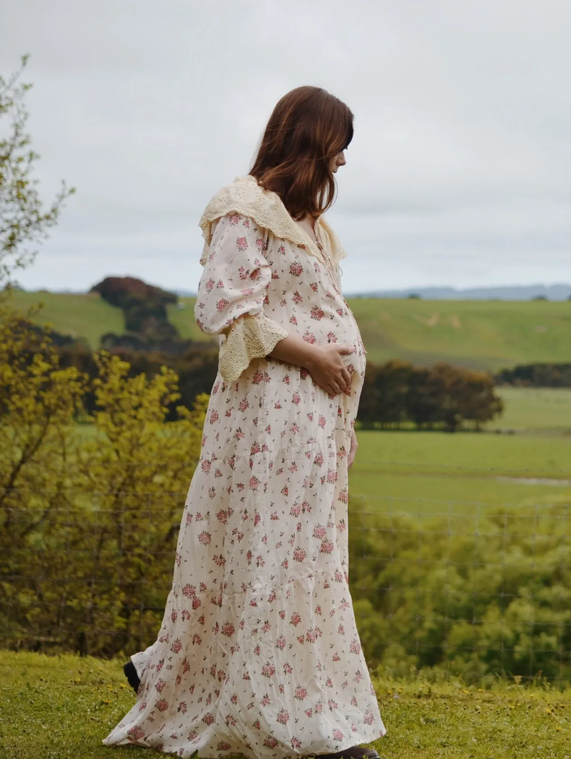 100% RECYCLED COTTON - MARIONETTE MAXI DRESS PINK ROSE