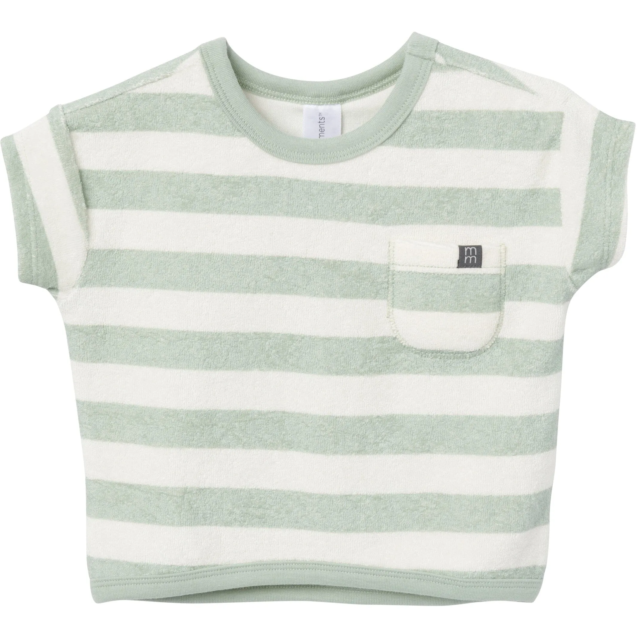 2-Piece Baby Boys Green Stripe Shirt and Shorts Set