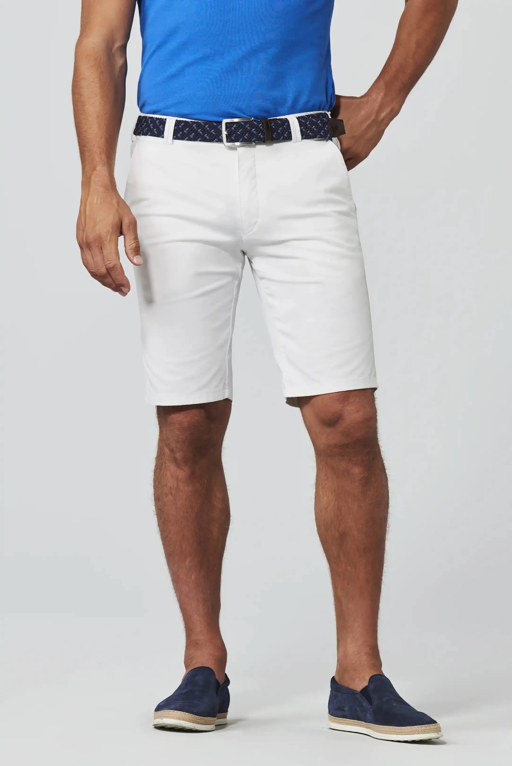 30% OFF - MEYER B-Palma Shorts - Men's Cotton Twill - White - Size: 38" Waist