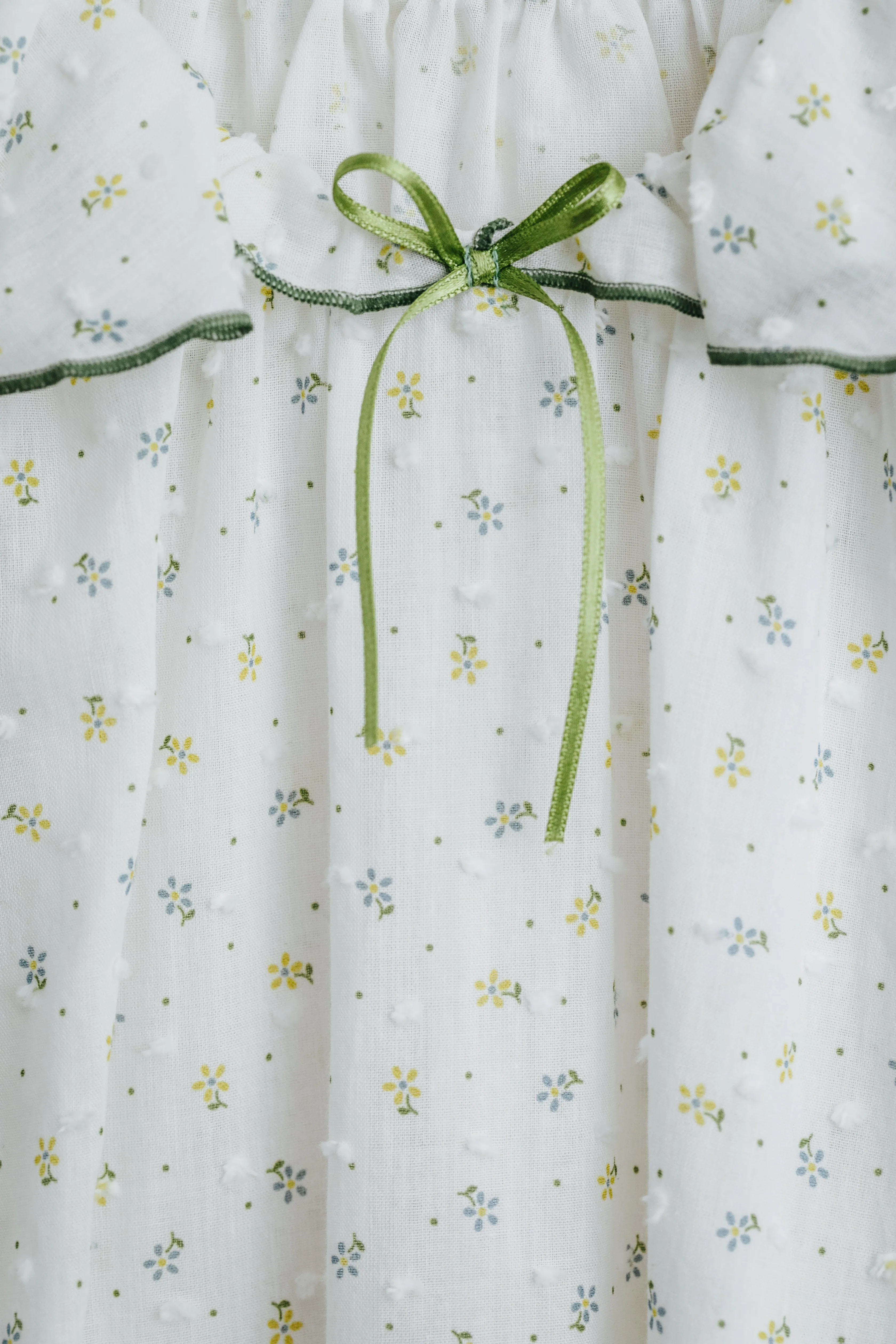 AMELIA GIRLS’ COTTON PYJAMA SET GREEN FLOWERS