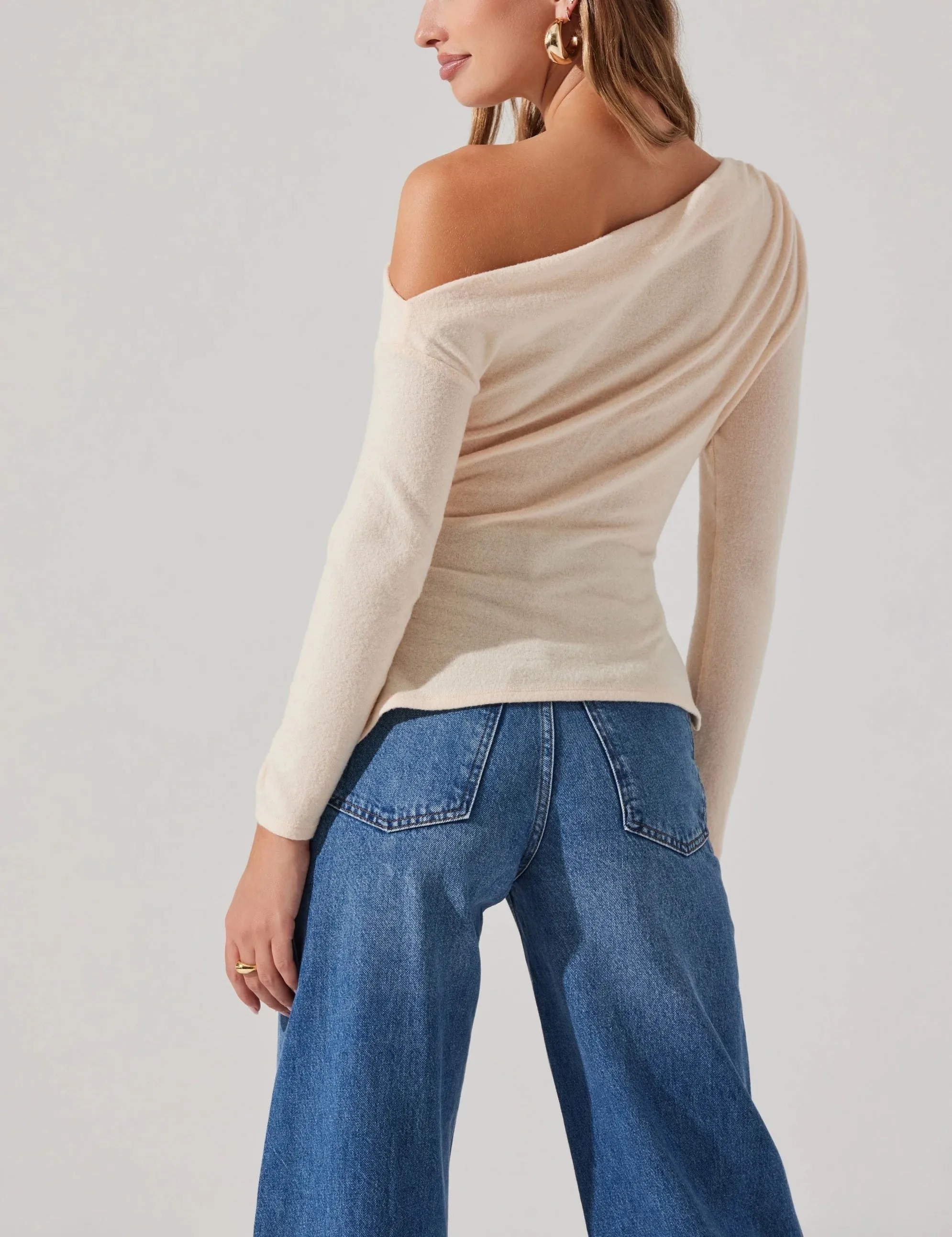 ASTR Asymmetrical Tie Knit Top