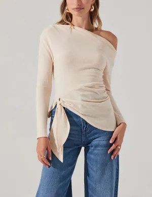 ASTR Asymmetrical Tie Knit Top