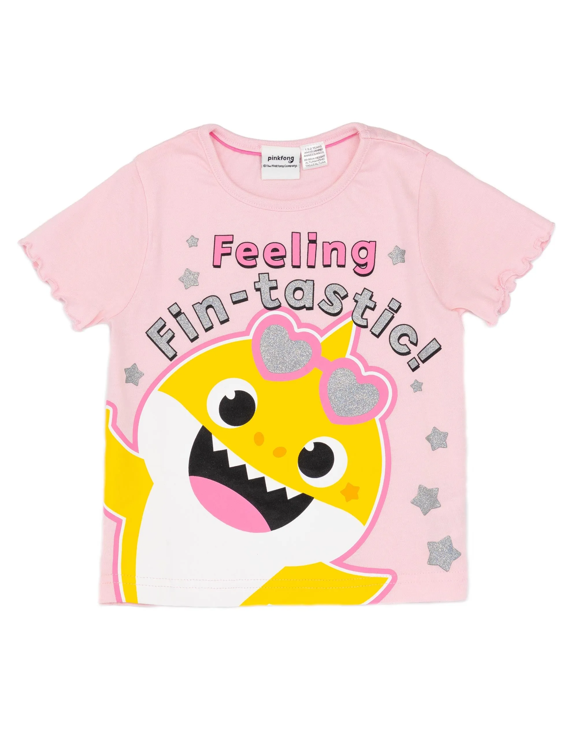 Baby Shark Girls Pink T-Shirt and Shorts Pyjama Set