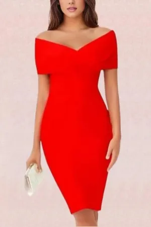 Bea Bandage Dress - Lipstick Red