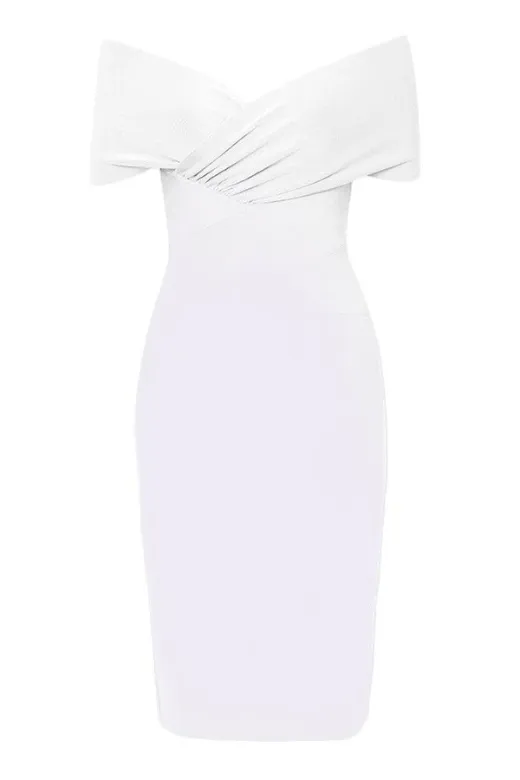 Bea Bandage Dress - Pearl White