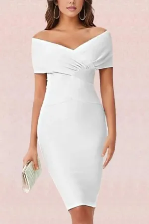 Bea Bandage Dress - Pearl White