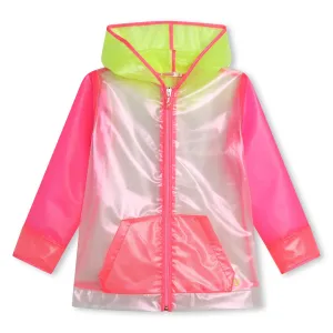 BILLIEBLUSH MULTI COLOR TRANSPARENT HOODED RAINCOAT