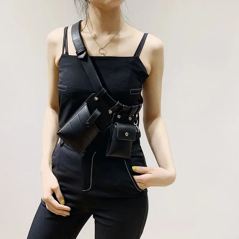 Black Mini Pocket Shoulder Bag