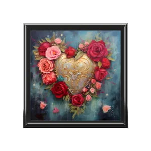 BOHO Style  Heart  and Roses Gift Jewelry Box