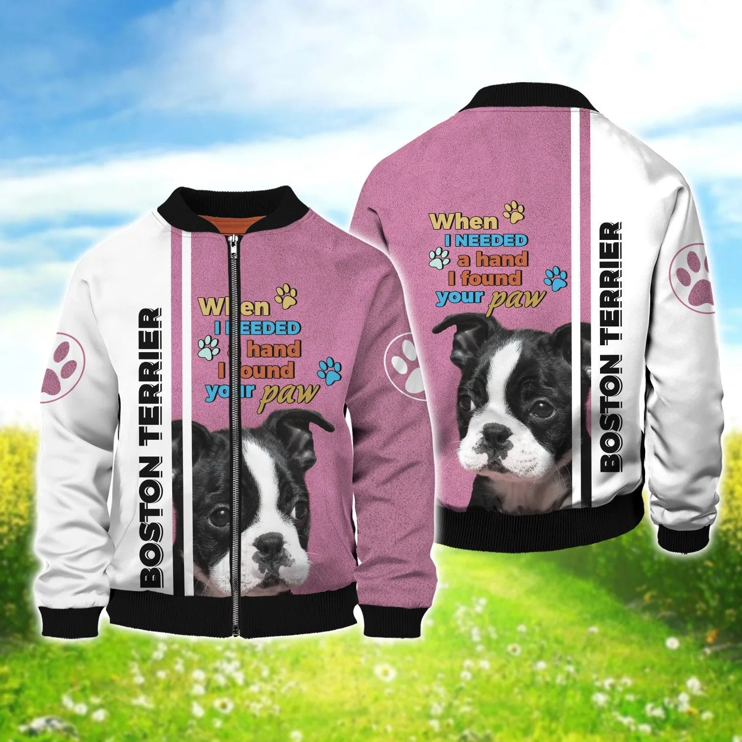 Boston Terrier When I Needed a Hand 3D Full Print Shirts, Dog Memorial Gifts for loss of Dog