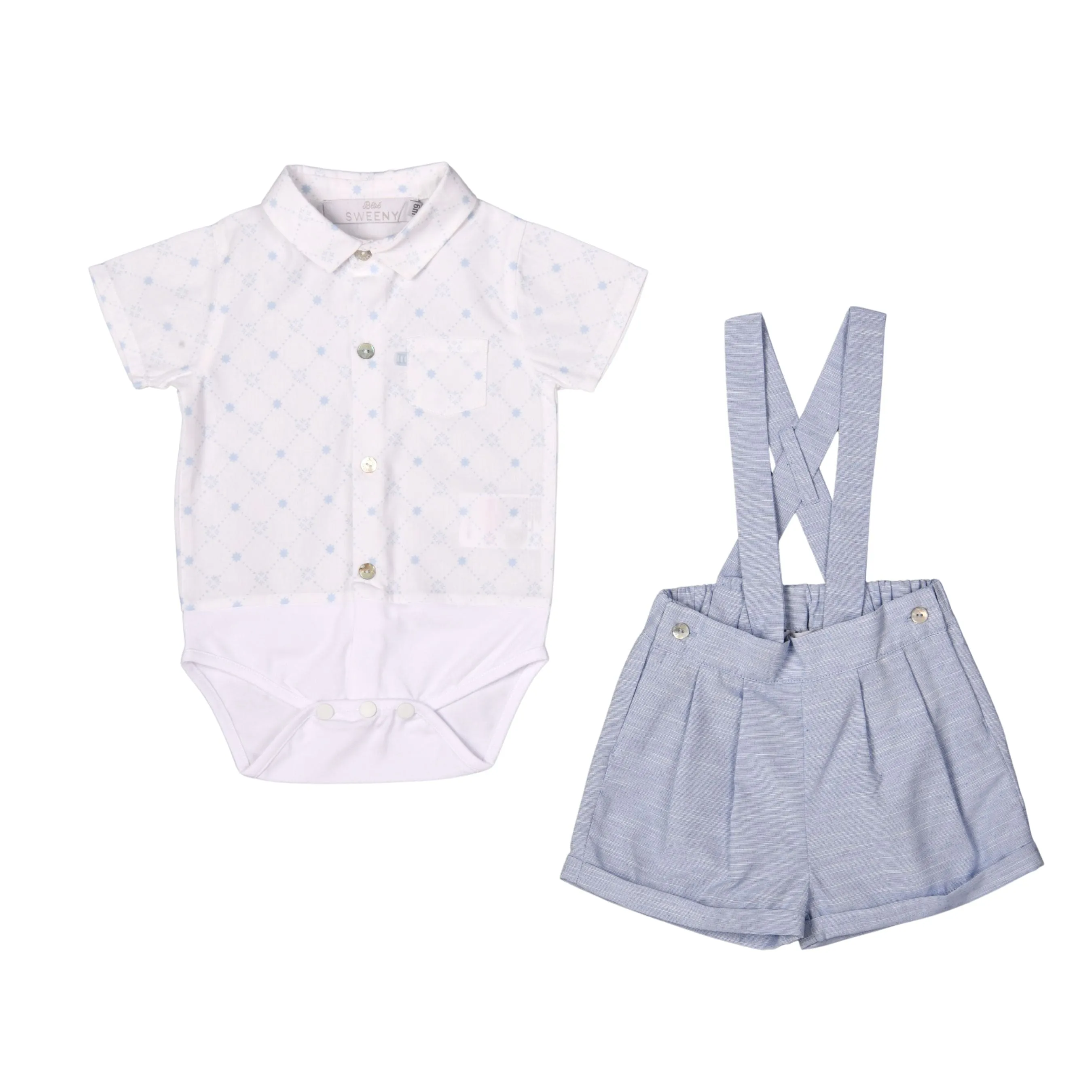 Brian | Boys Blue Cotton Shorts Set