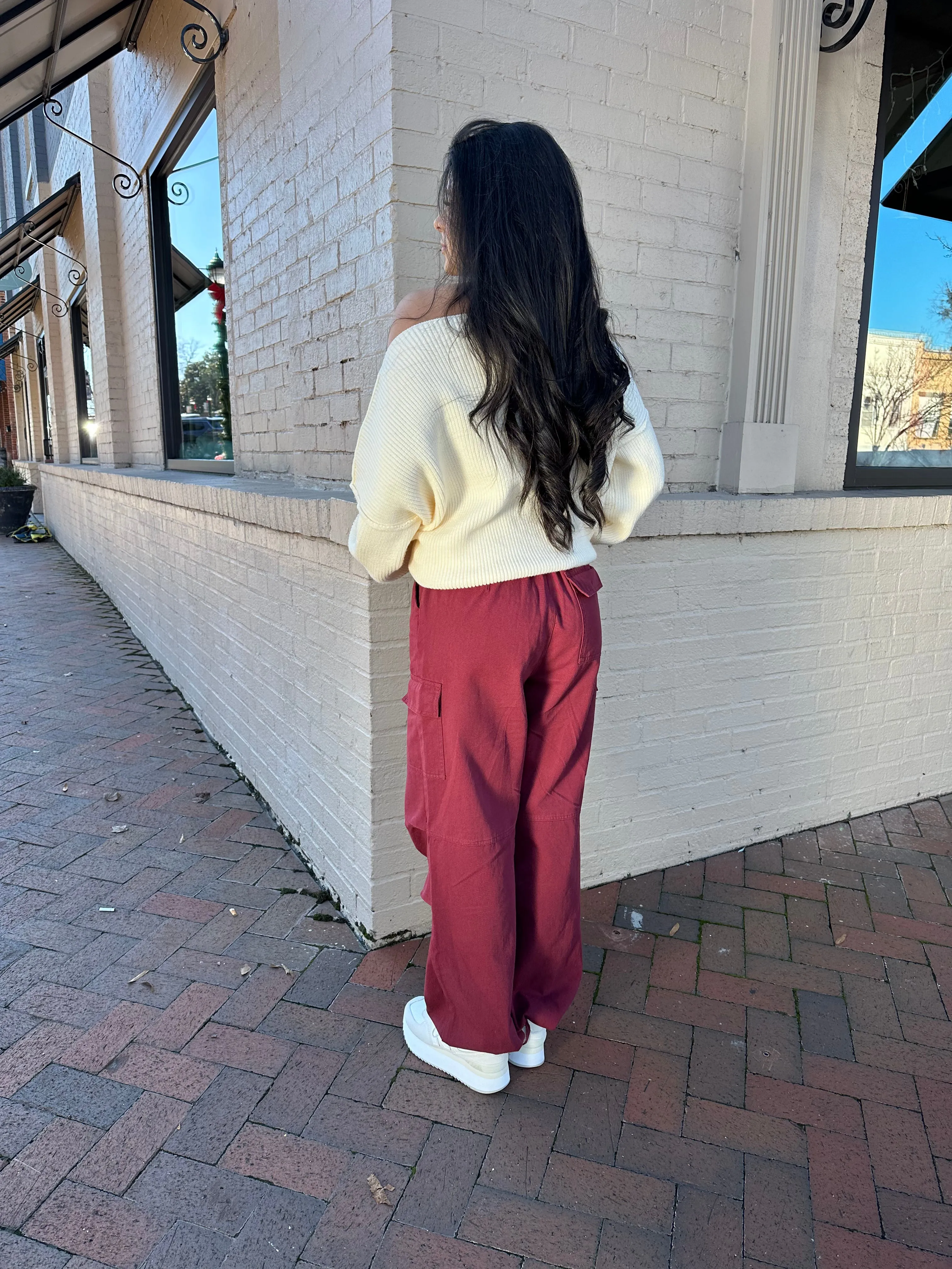 Burgundy Cargo Pants