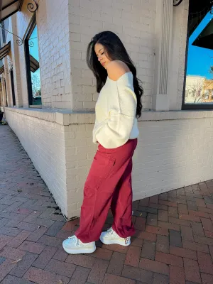 Burgundy Cargo Pants