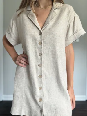 Buttondown Short Sleeve Dress