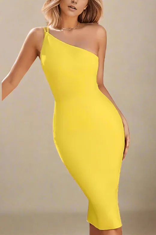 Connie Bandage Midi Dress - Sun Yellow