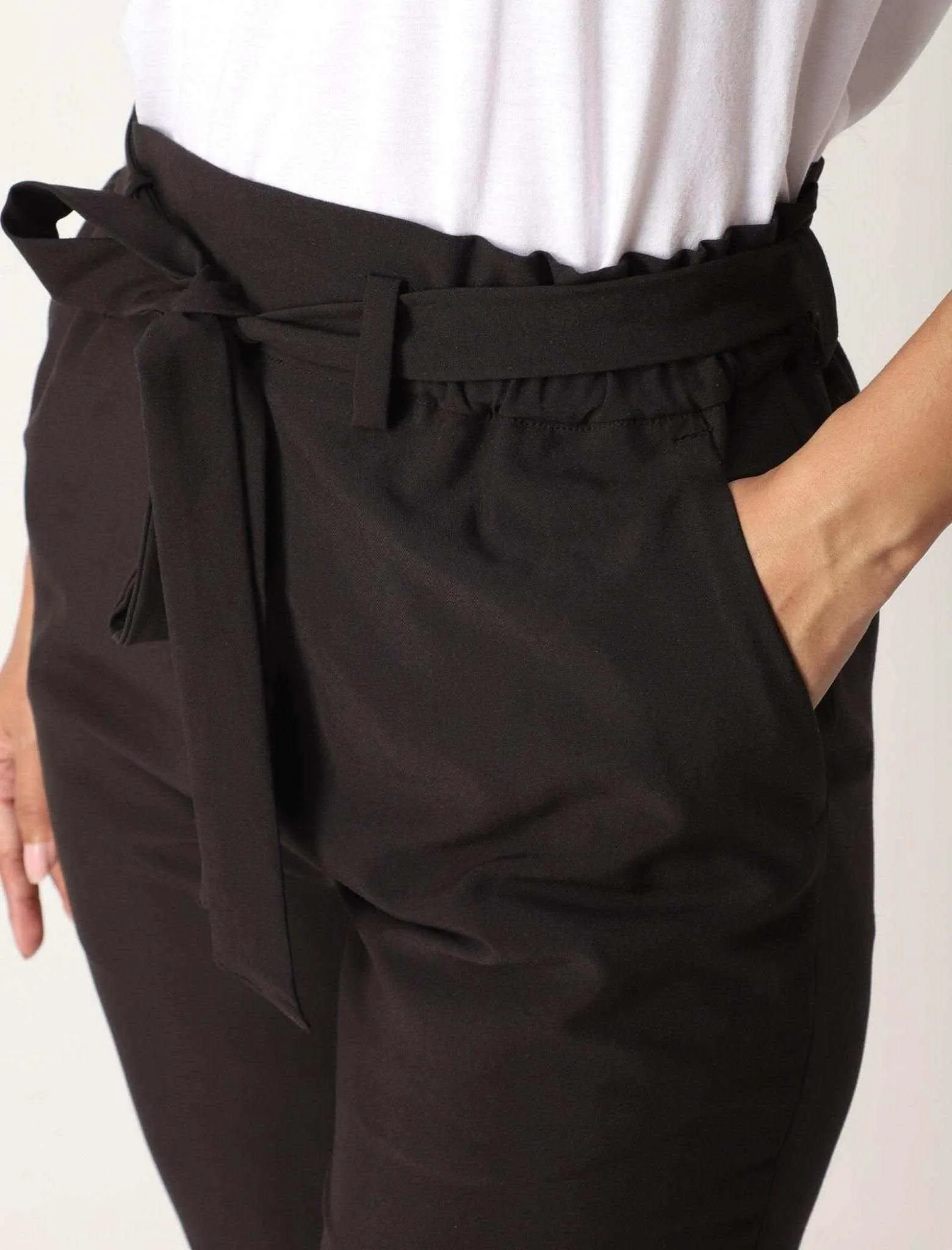 Cropped Paper Bag Waist