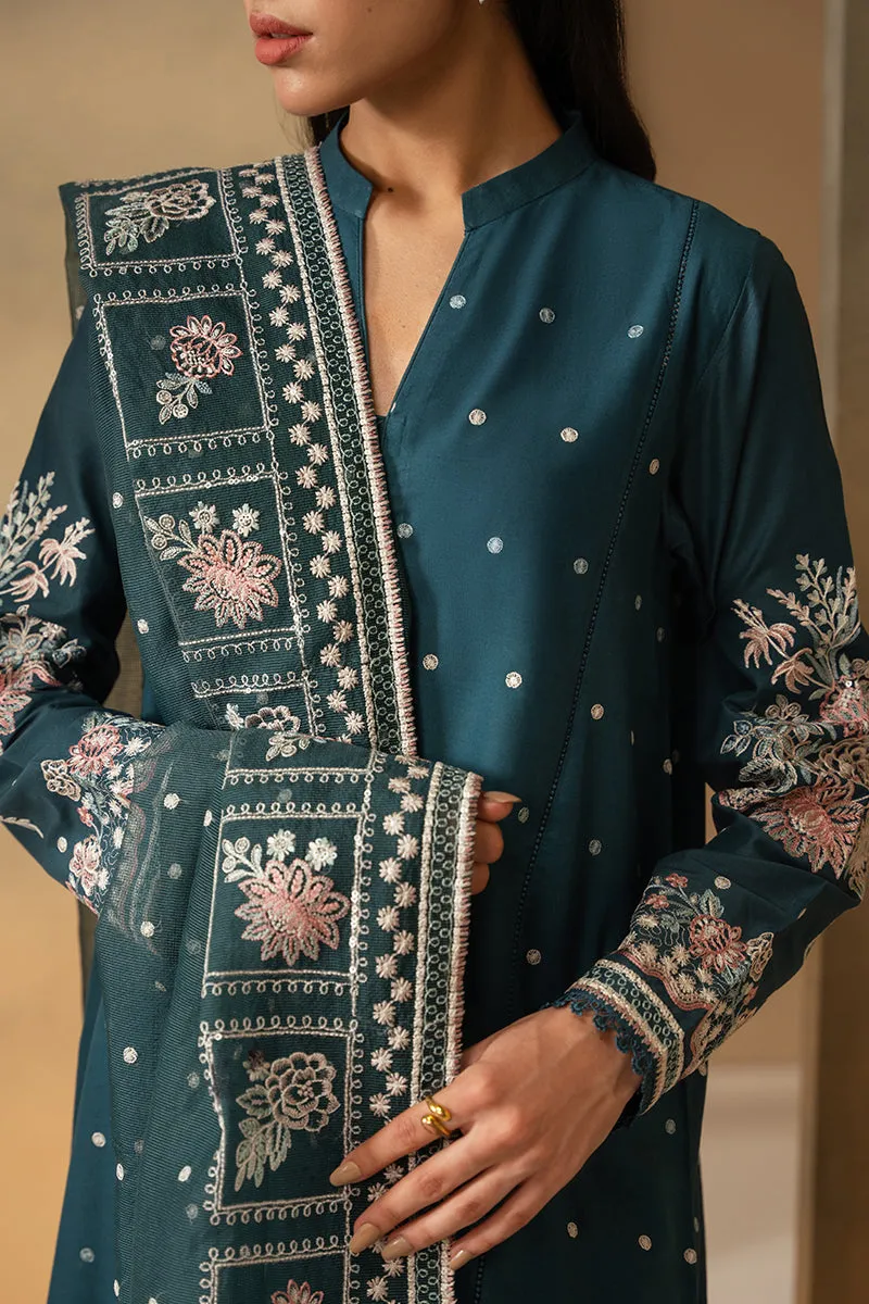 Cross Stitch Embroidered Mahiri Lawn – MIDNIGHT BLOOM