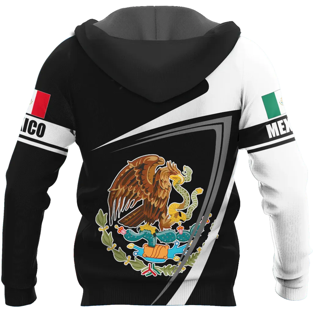 Customized With Name 3D Mexican Hoodie, Mexican Eagle Snake On Hoodies, Mexico Hoodie