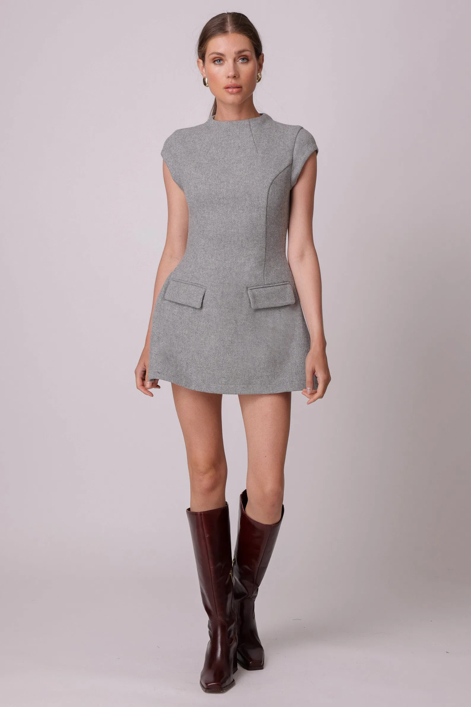 Damson Mini Dress Grey