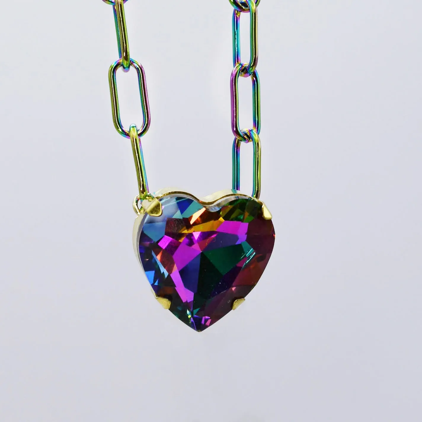 Dazzling Heart Gem Necklace C-27