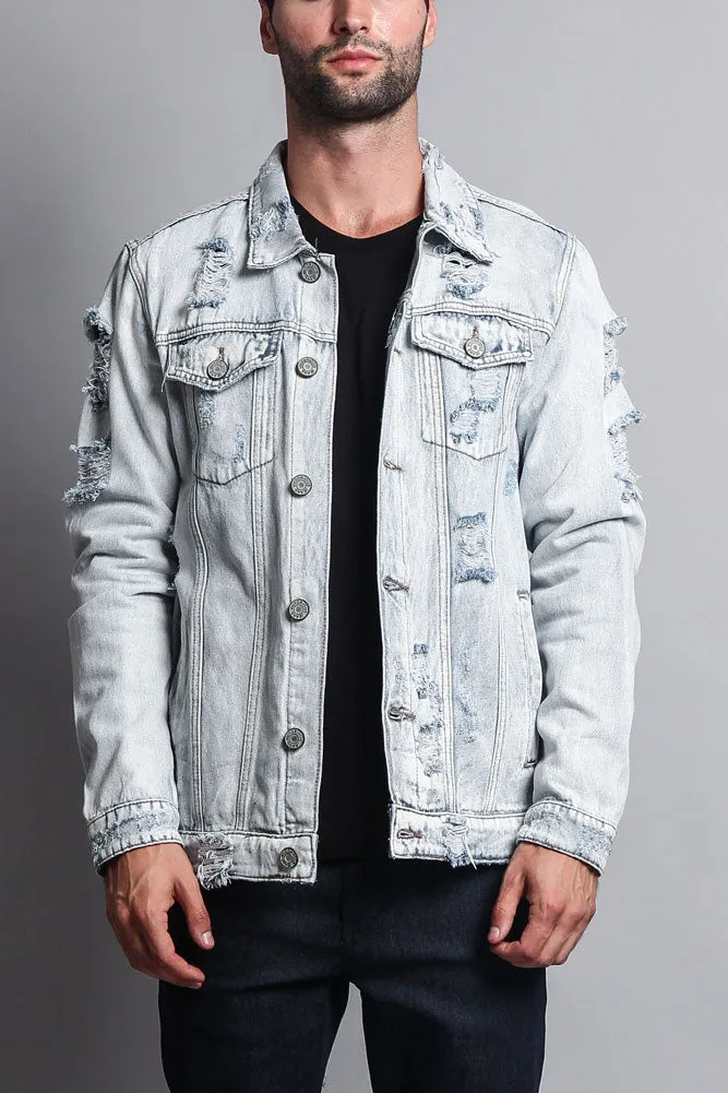 Distressed Faded Denim Jacket