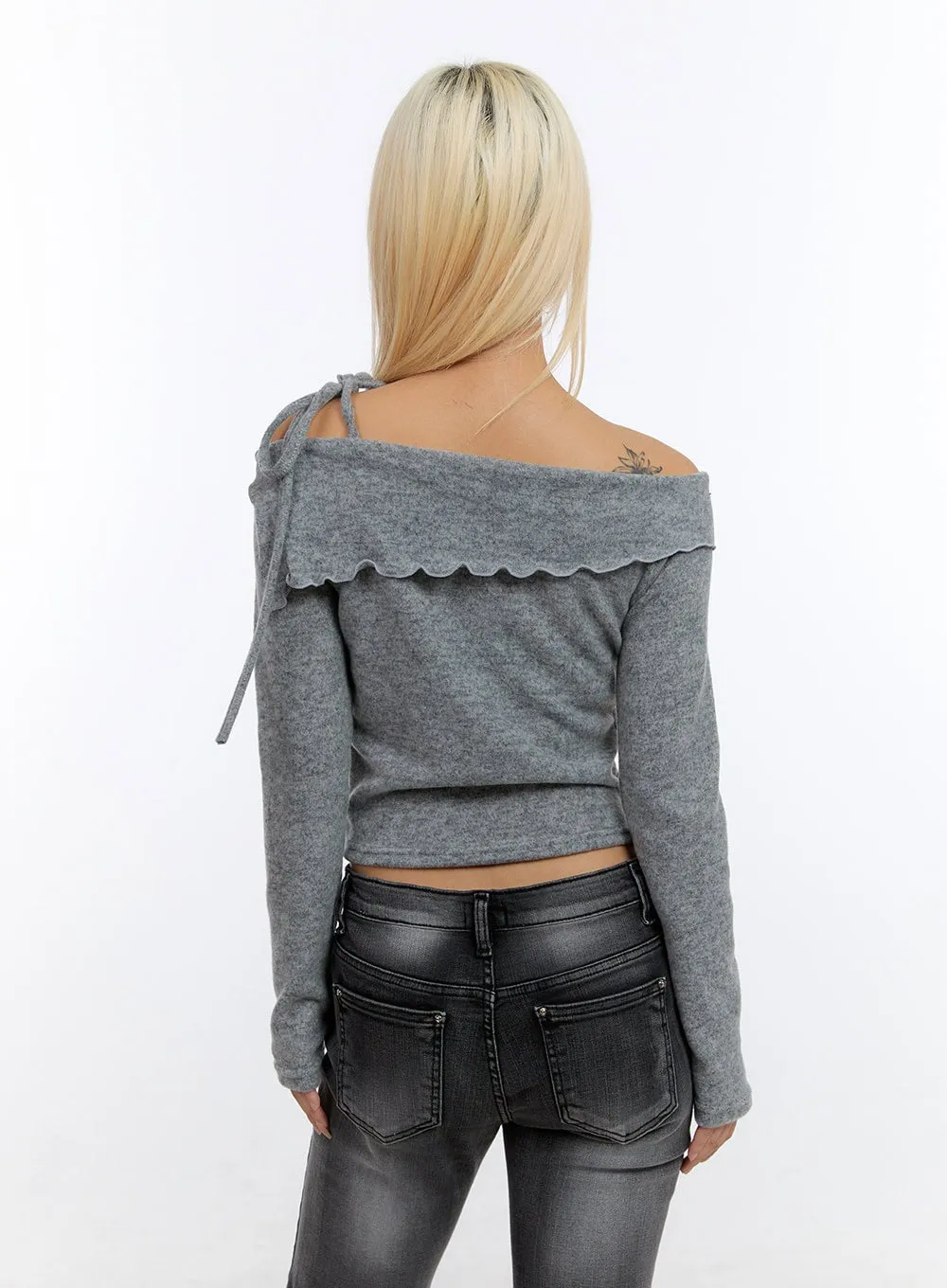 Folded Off Shoulder Crop Top CO422