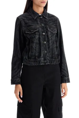 Ganni Cutshort Denim Jacket With Laser-Cut