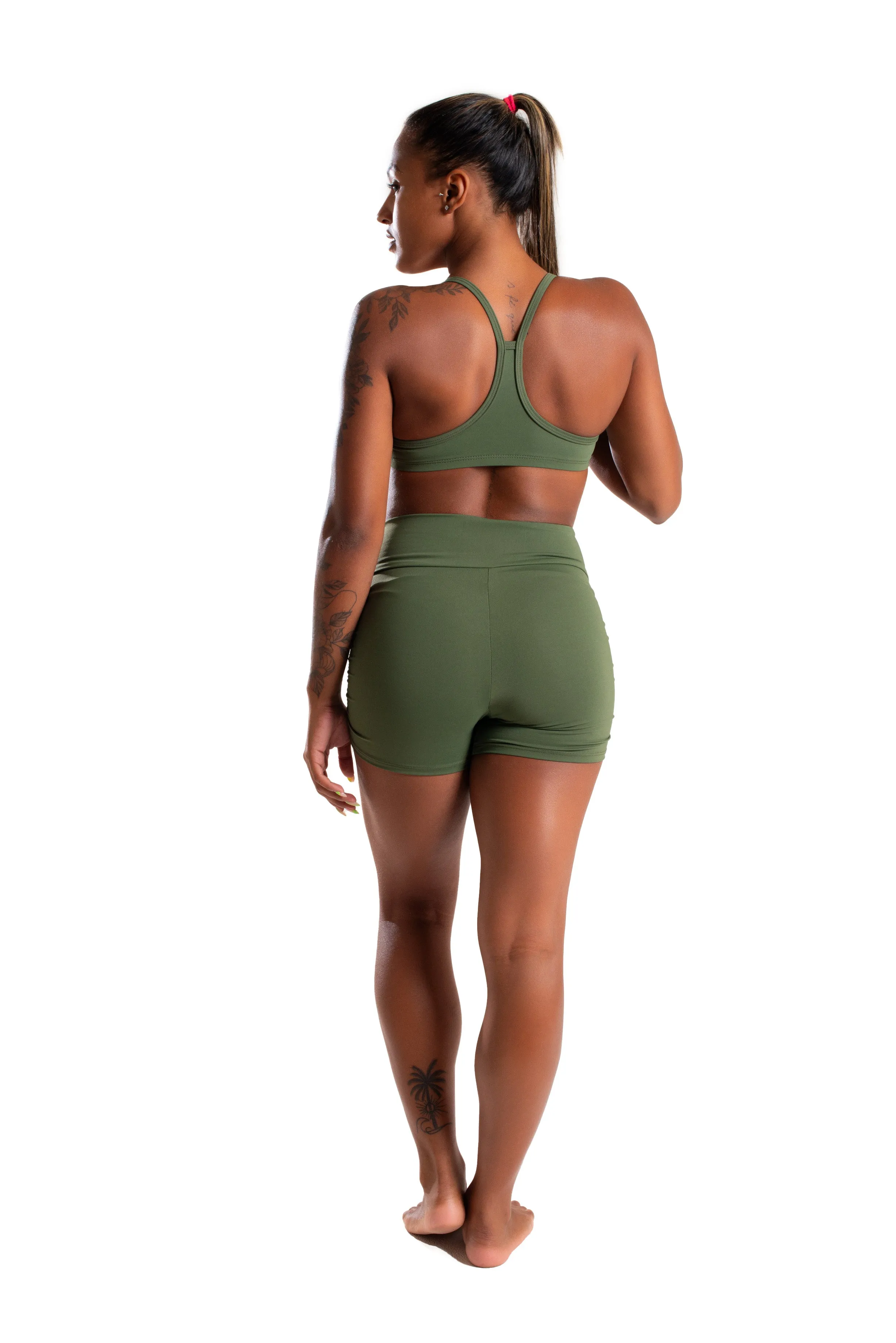 Gather Leg Shorts, Military Green, Ultra Cool Form Light