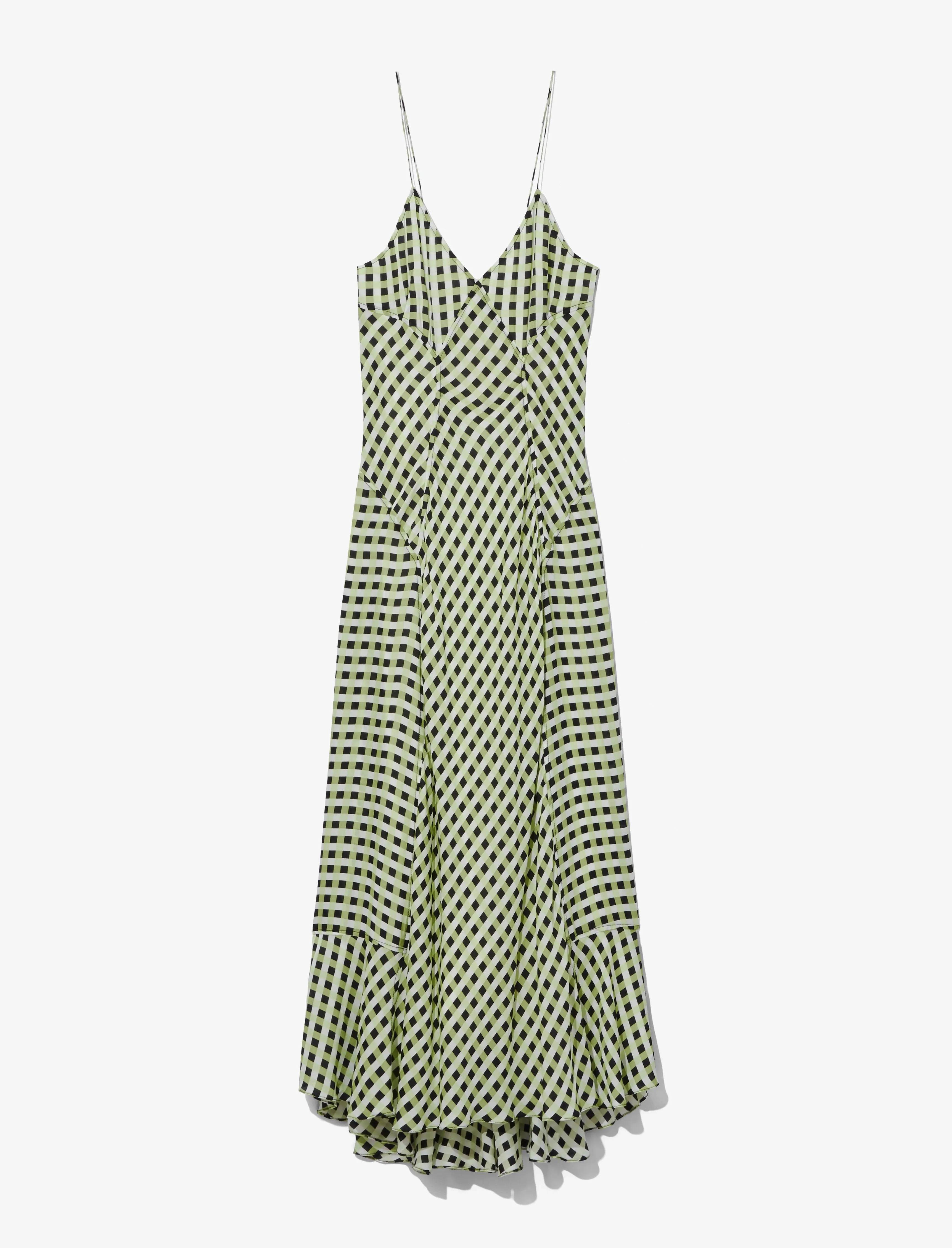 Gingham Georgette Slip Dress