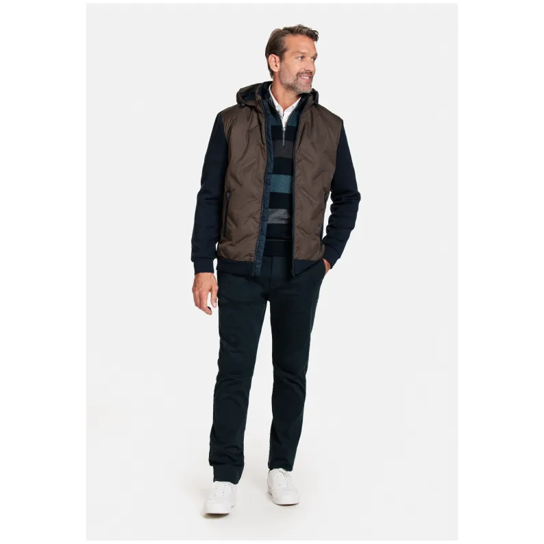 Giordano HYBRID DOWN BOMBER WITH REMOVEABLE HOOD 322628 Navy Bronze