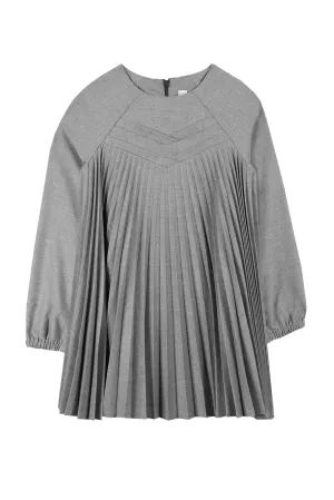 Heather Grey Pleated Dress