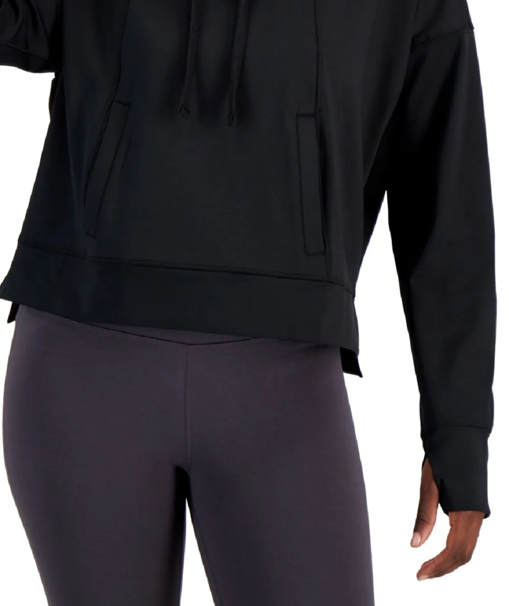 ID Ideology Women's Relaxed Solid Techy Hoodie Black Size Medium