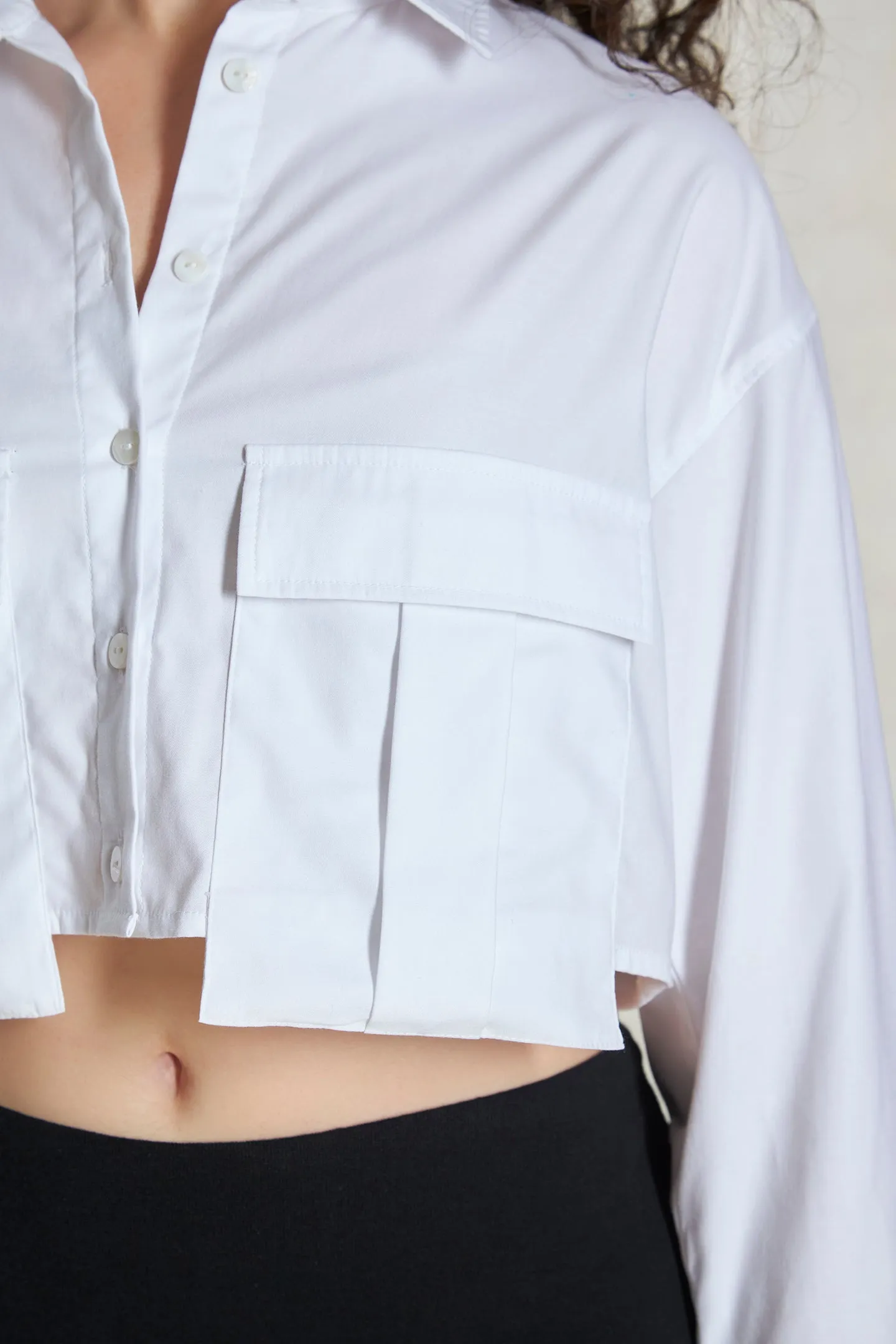 Joana|Cropped Cotton Shirt