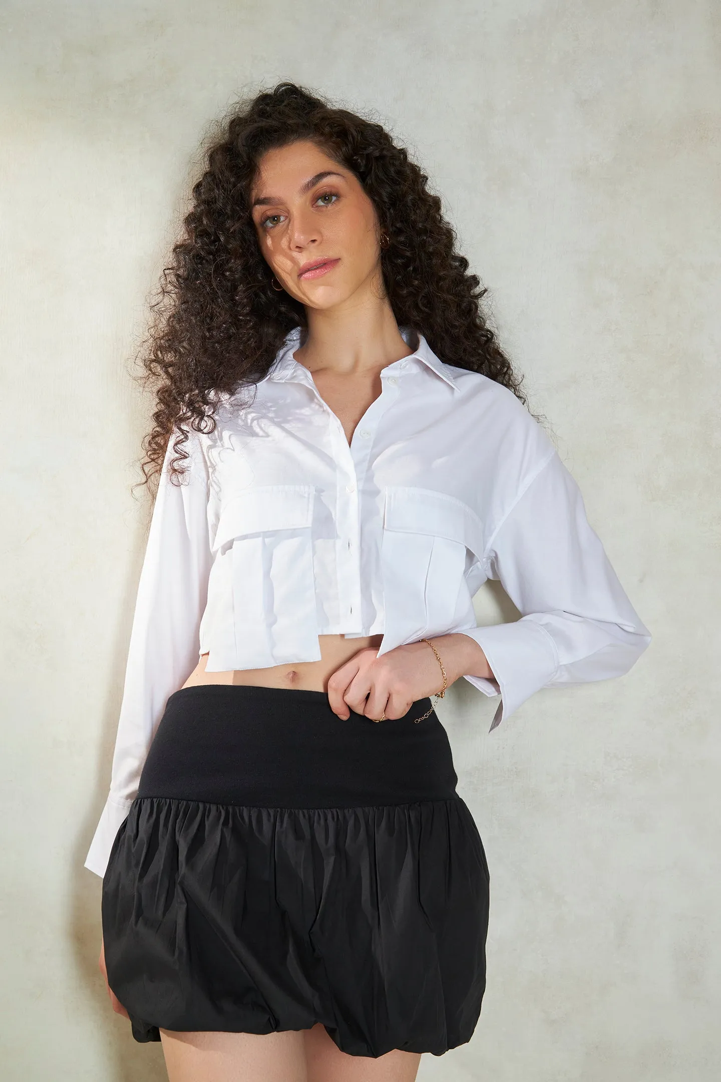 Joana|Cropped Cotton Shirt