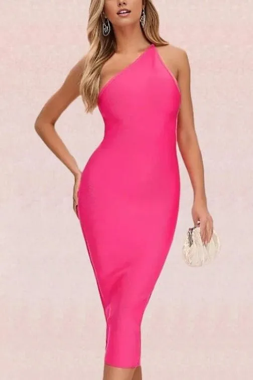 Joi Bodycon Midi Dress - Hot Pink