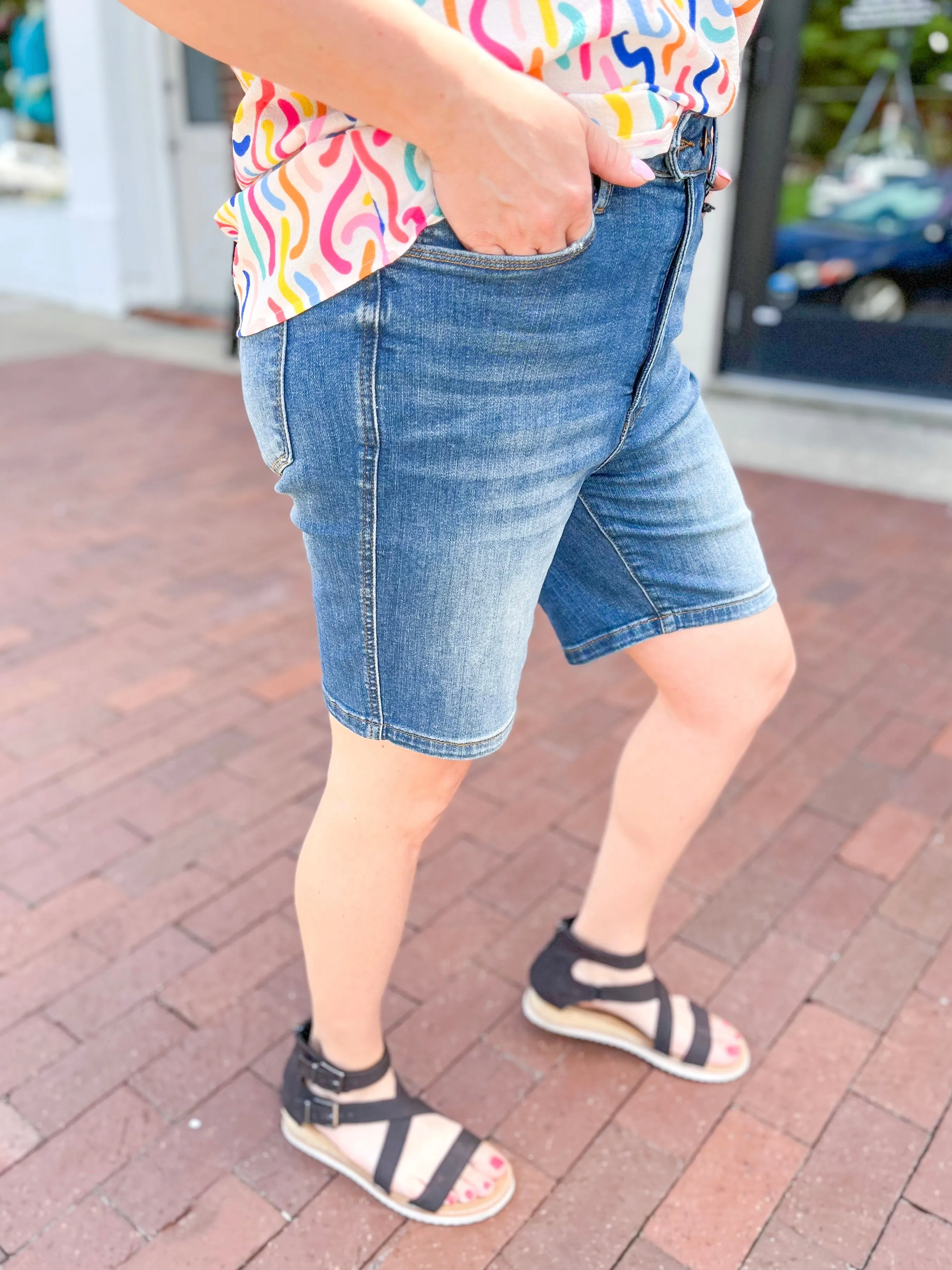 Judy Blue Double Button Bermuda Shorts