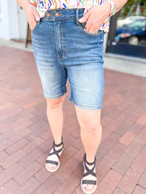 Judy Blue Double Button Bermuda Shorts