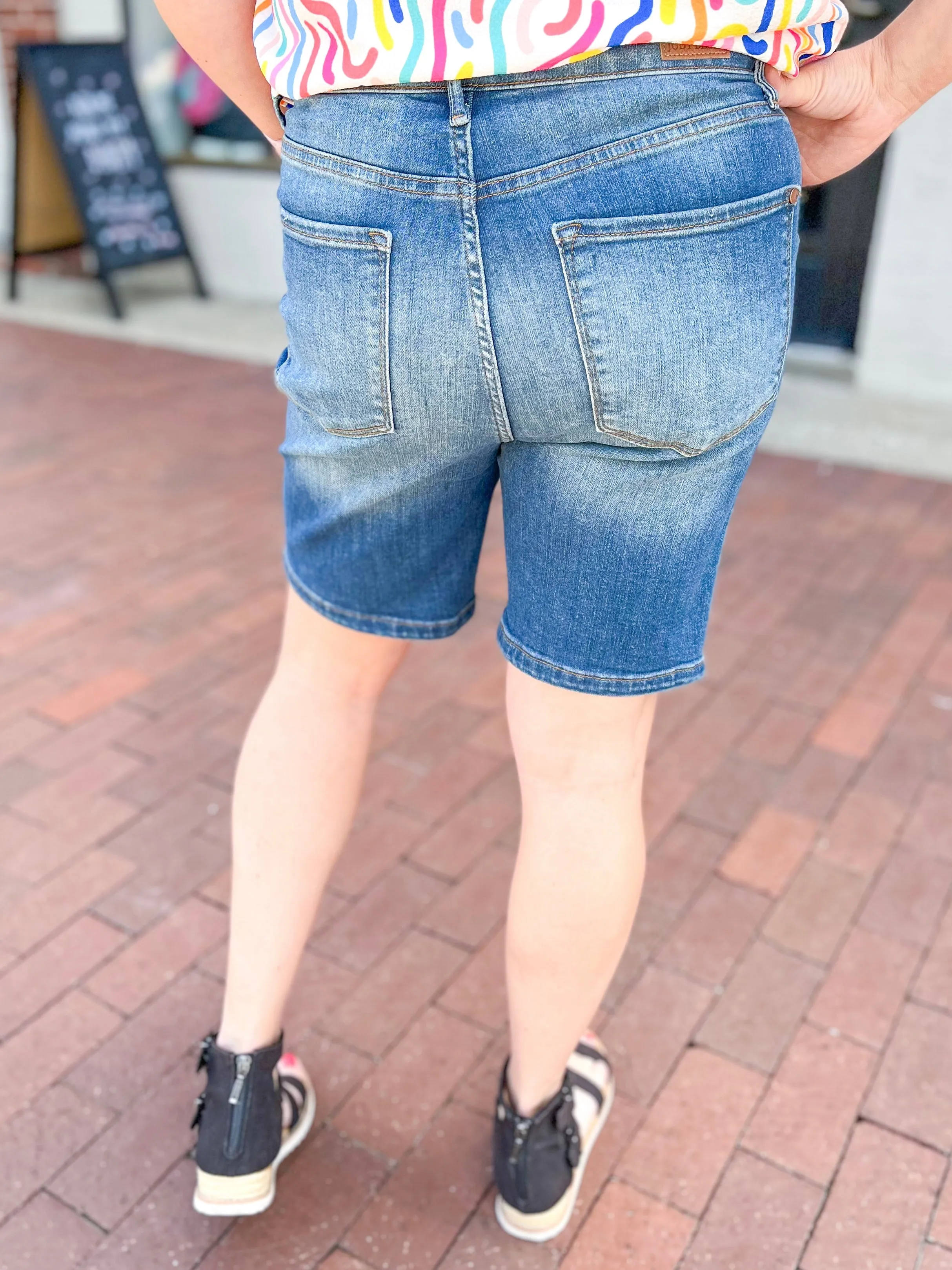 Judy Blue Double Button Bermuda Shorts