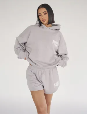 Kaiia Studio Bubble Logo Oversized Hoodie Light Grey