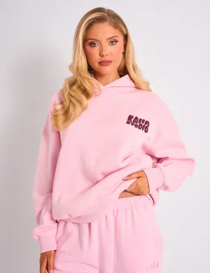 Kaiia Studio Bubble Logo Oversized Hoodie Pink & Plum