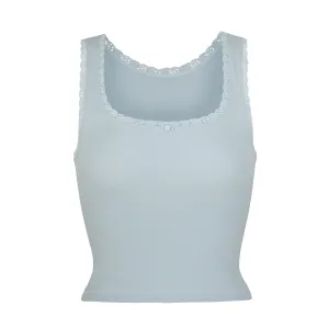 LACE POINTELLE TANK | SKY