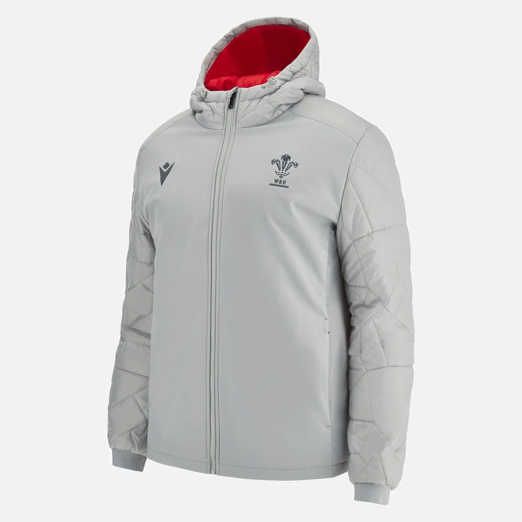 Macron Wales Official WRU Mens Padded Bomber Jacket