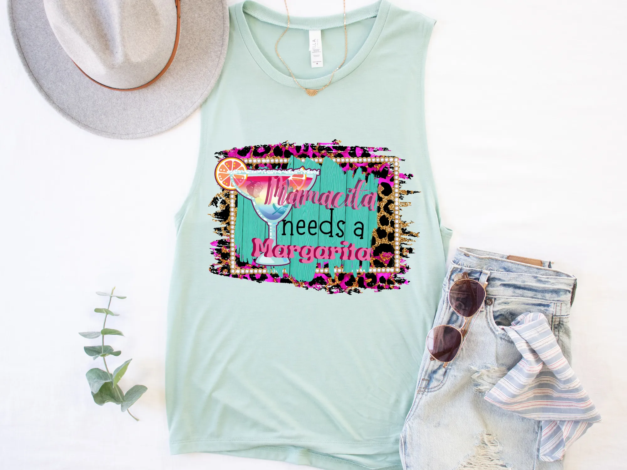 Mamacita Needs A Margarita Summer Muscle Tank Gift for Mother's Day Gift for Her Muscle Tank