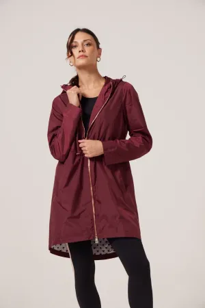 Maroon Hearts Raincoat