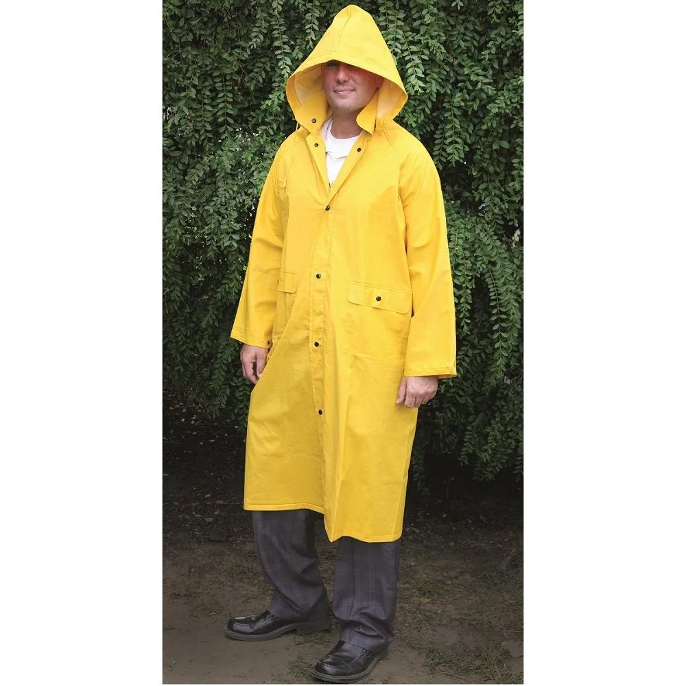 MCR Safety River City 200C Classic Series Rain Gear .35mm PVC, Waterproof Detachable Hood, Yellow, 1 Each