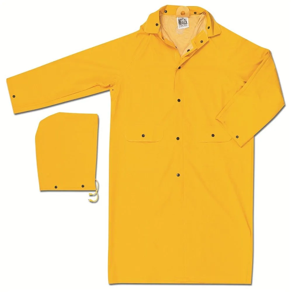 MCR Safety River City 200C Classic Series Rain Gear .35mm PVC, Waterproof Detachable Hood, Yellow, 1 Each