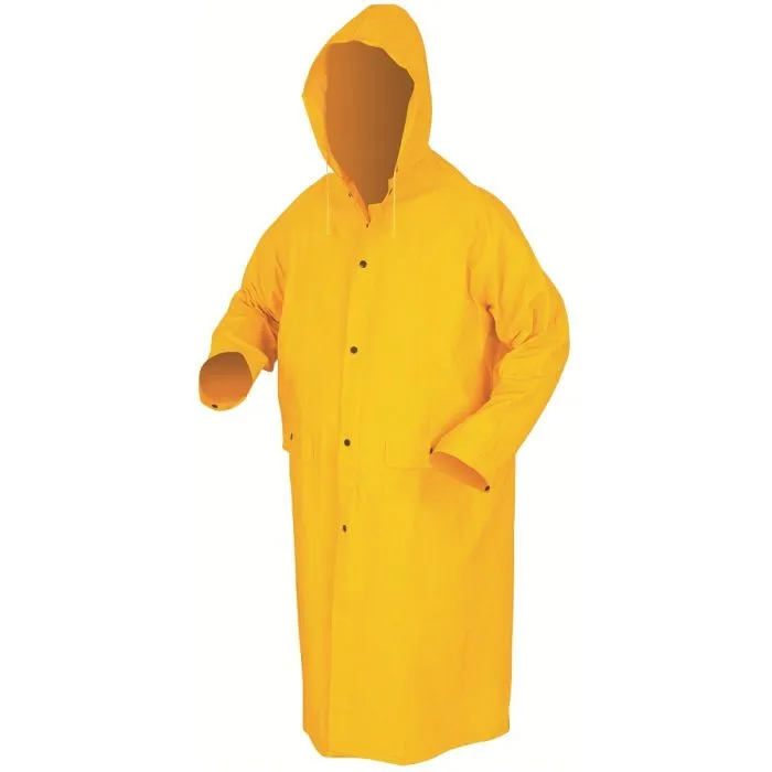 MCR Safety River City 200C Classic Series Rain Gear .35mm PVC, Waterproof Detachable Hood, Yellow, 1 Each