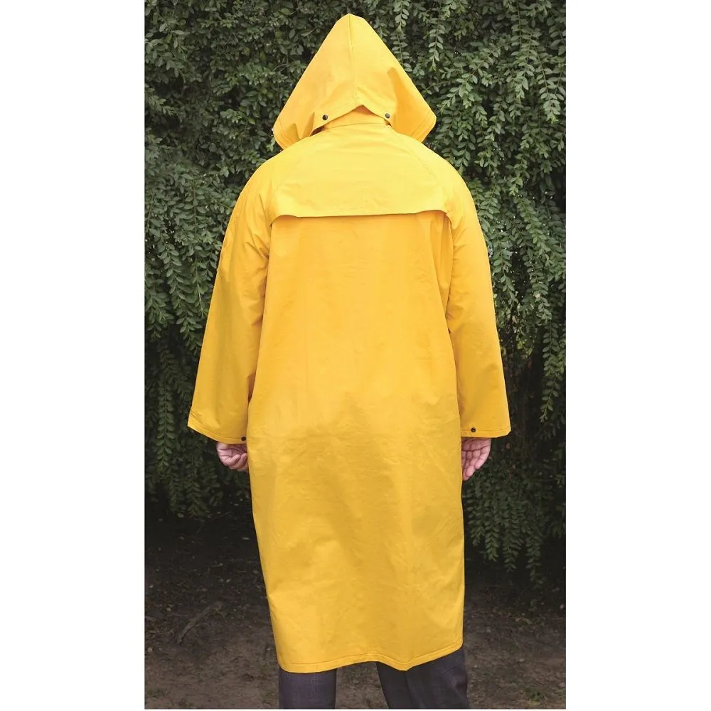 MCR Safety River City 200C Classic Series Rain Gear .35mm PVC, Waterproof Detachable Hood, Yellow, 1 Each