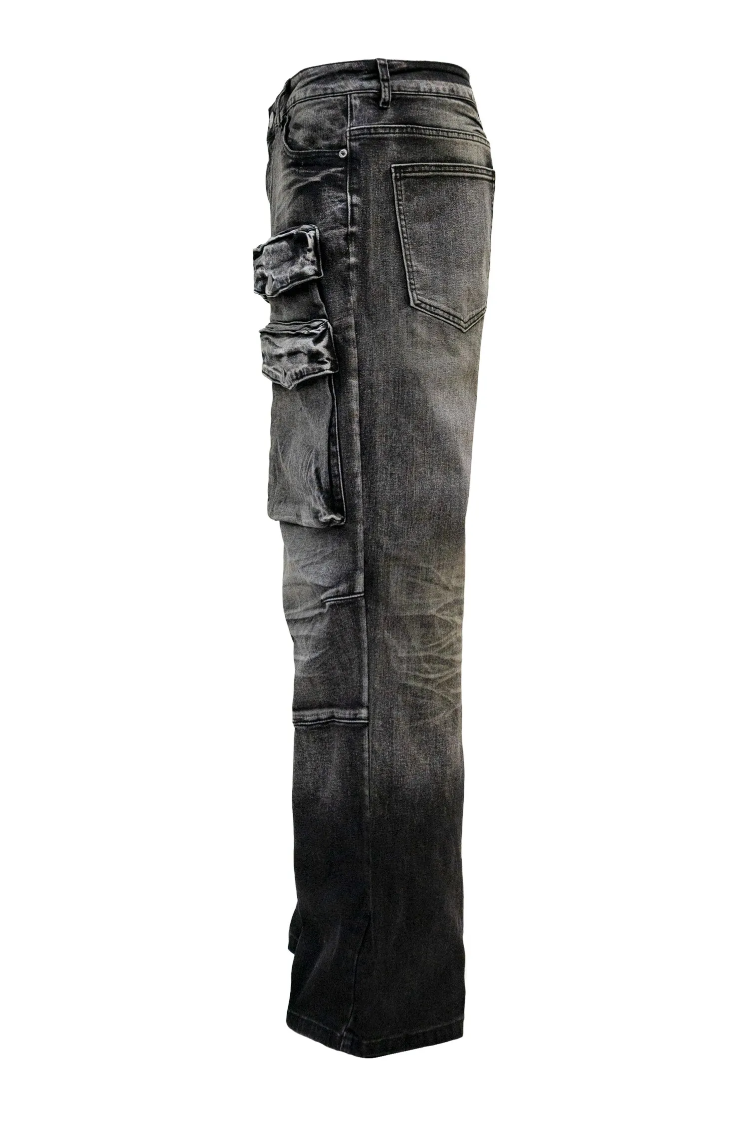 Men's 3D Pocket Cargo Baggy Denim Jeans