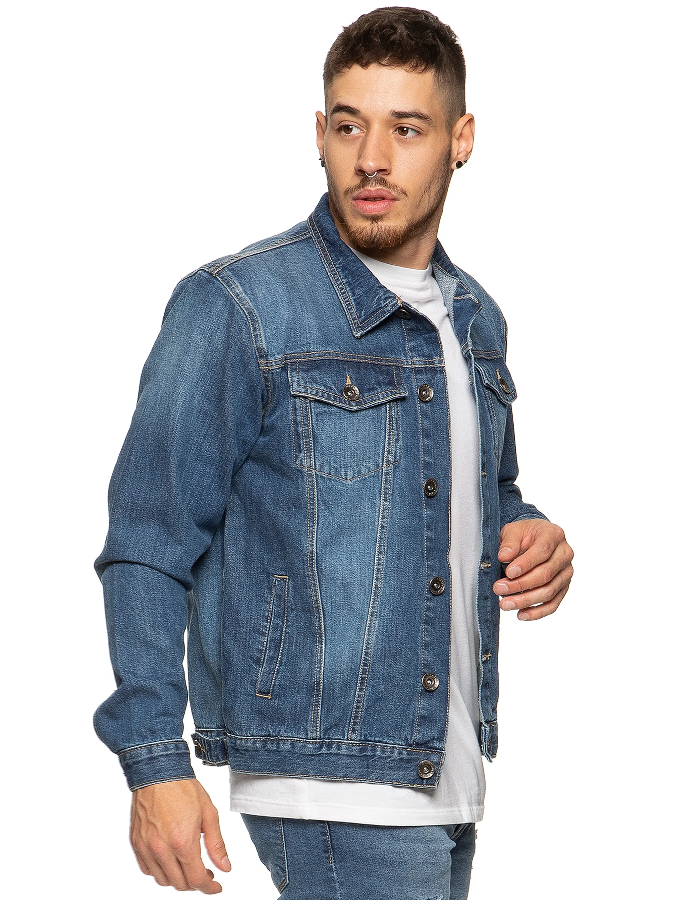 Mens Enzo Denim Designer Jacket - Black | Enzo Designer Menswear